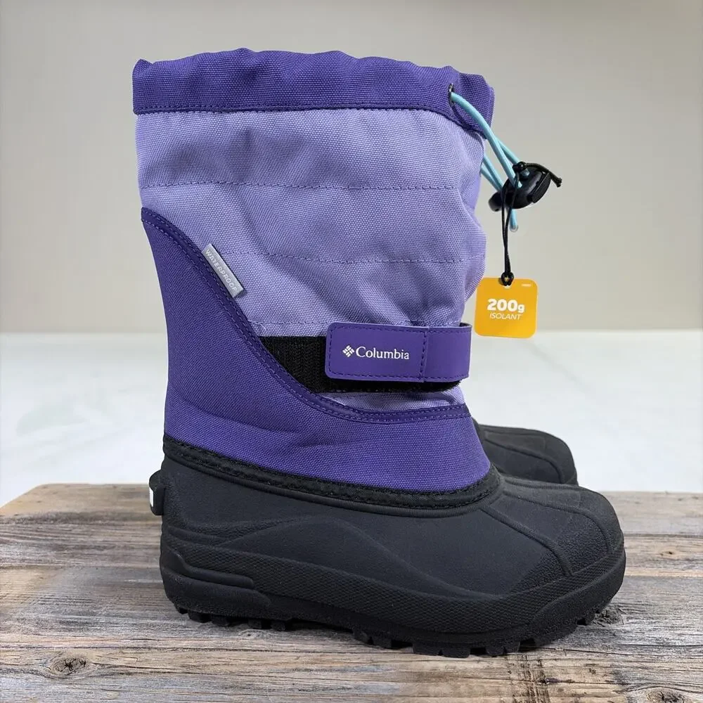 Columbia Girls Powderbug Plus II Snow Boot Purple Size 1 New Benefits Charity